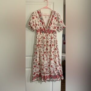 Jessica Simpson 100% cotton floral puff sleeve midi dress